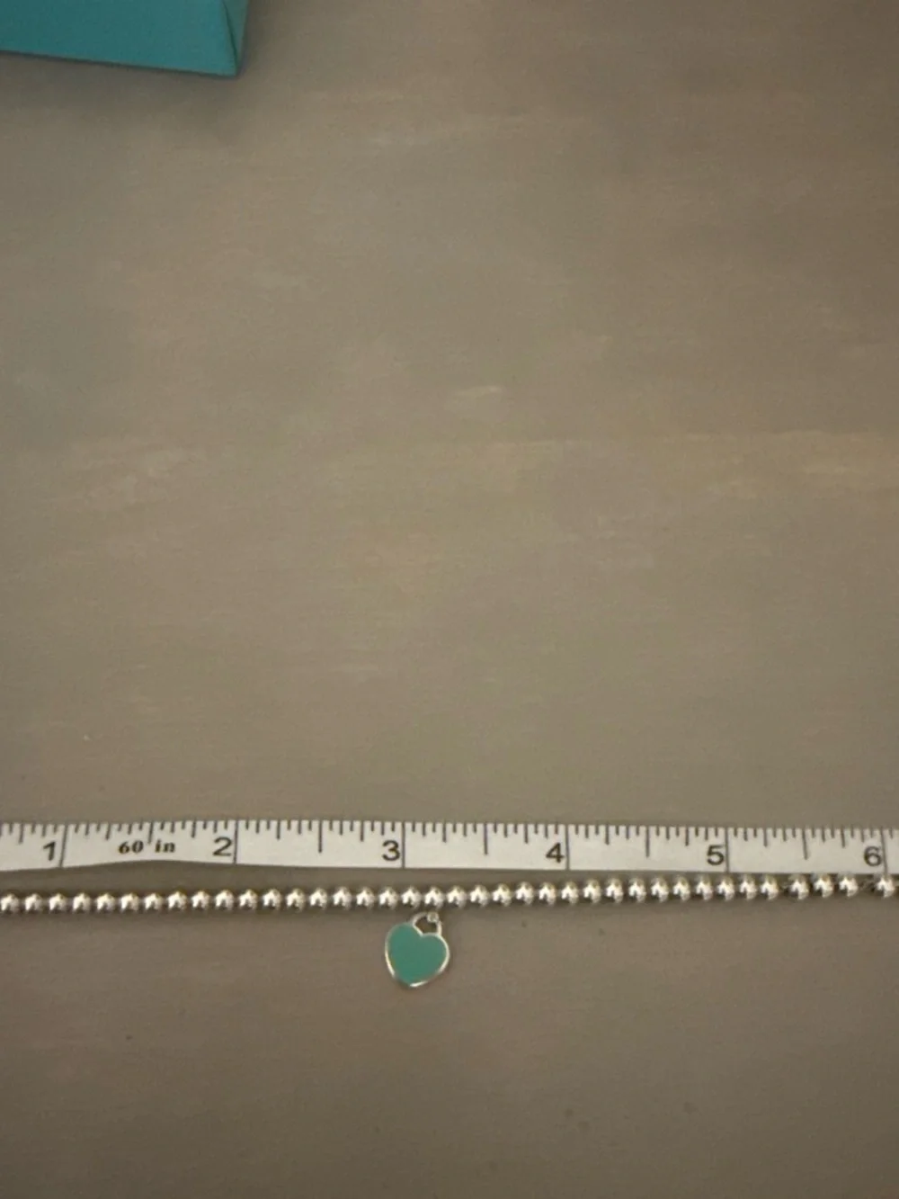 Tiffany & Co. Silver Bead Bracelet with Open Heart Charm
